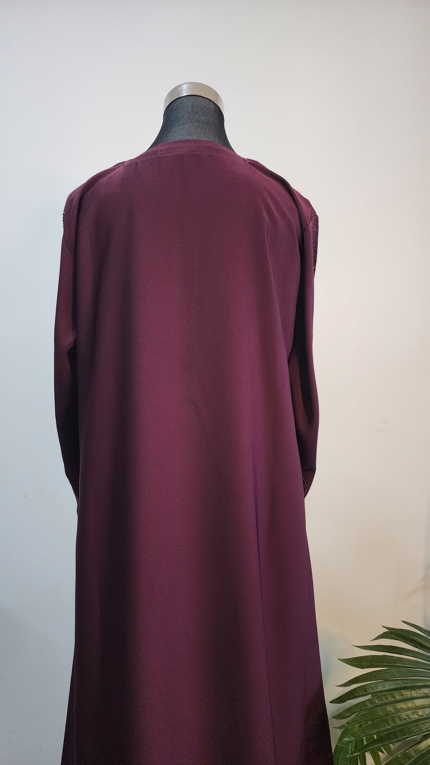 Purple Embroidered Bell sleeves Abaya