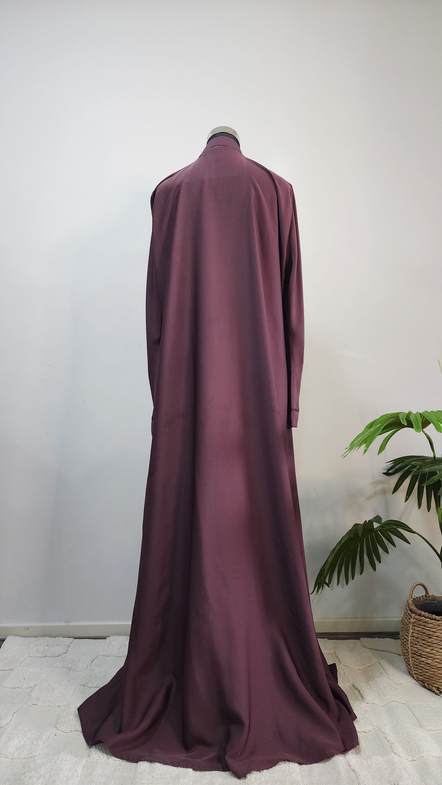 Elegant Purple Abaya with Front Diamantes Detailing