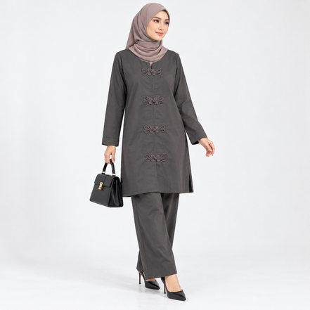 Chocolate Brown 100% Cotton Modest Shirt and Trouser Co-ord Set
