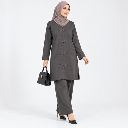 Chocolate Brown 100% Cotton Modest Shirt and Trouser Co-ord Set