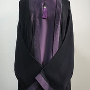 Black and Purple double Layered Abaya with Sequin Trim – Elegant Modest Evening Wear