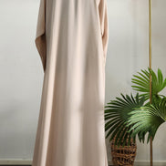 Embroidered Abaya with White Scarf – Elegant Modest Dress