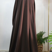 Brown front open Abaya with Heart detailing – Elegant Modest Wear