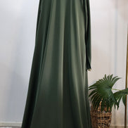 Green front open Abaya with Heart detailing – Elegant Modest Wear