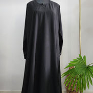 Black double layered Abaya with polka dot Printed Cardigan– Elegant Modest Wear