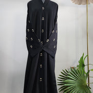 Elegant Black Abaya with Embroidery – Modest Formal Wear