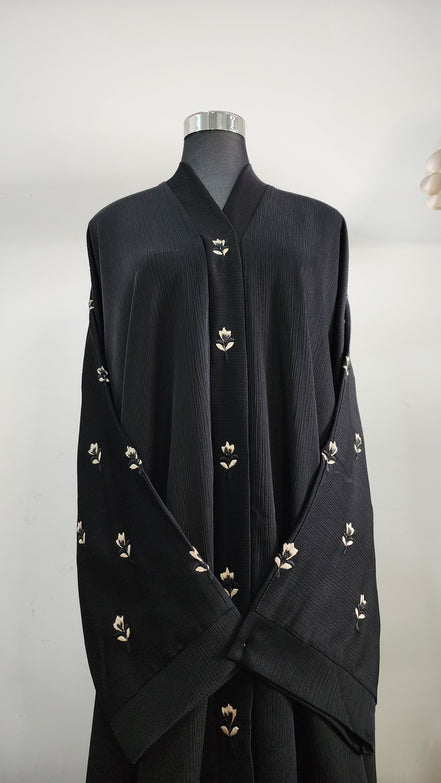 Elegant Black Abaya with Embroidery – Modest Formal Wear