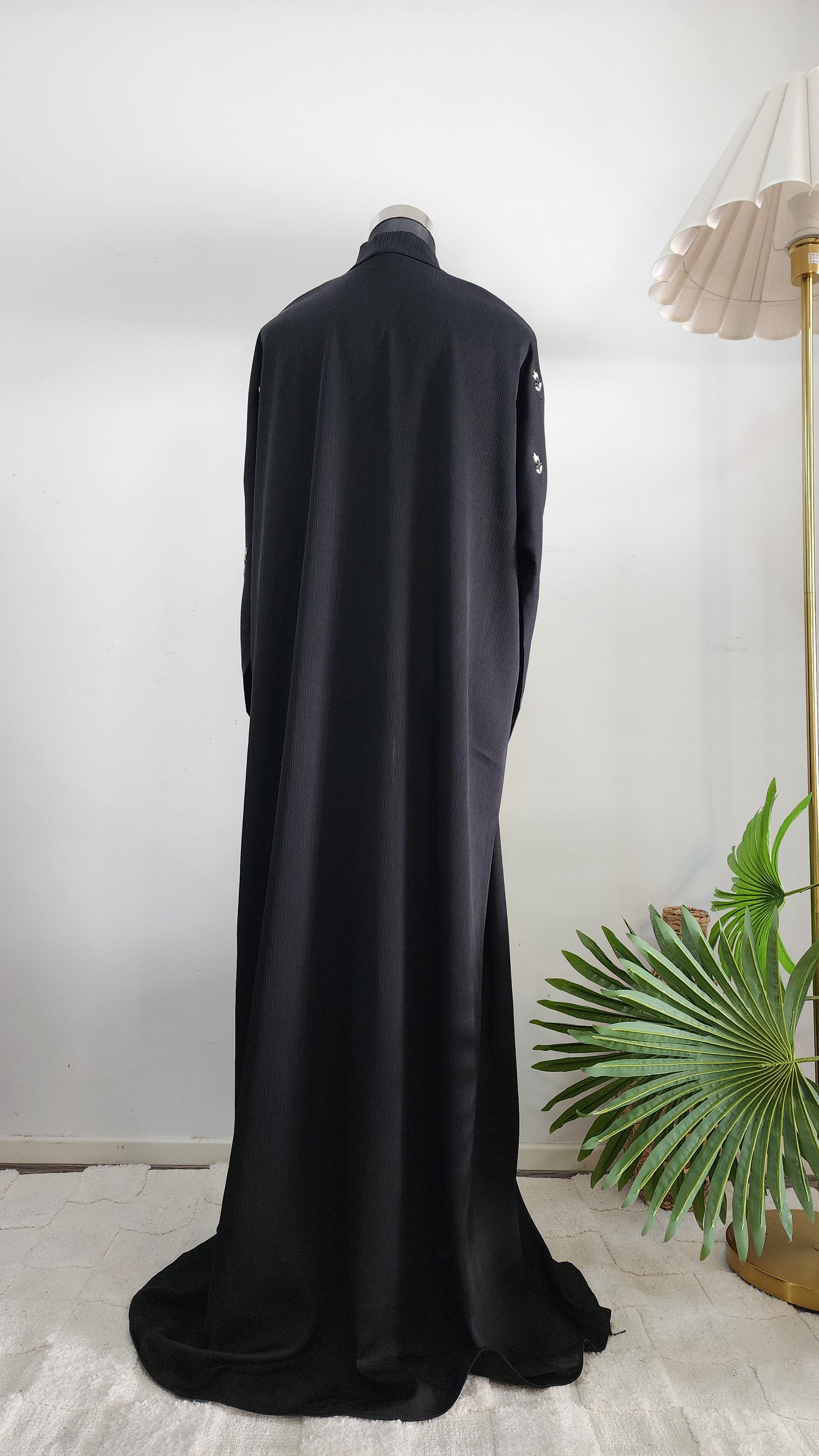 Elegant Black Abaya with Embroidery – Modest Formal Wear