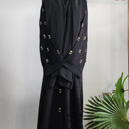 Elegant Black Abaya with Embroidery – Modest Formal Wear
