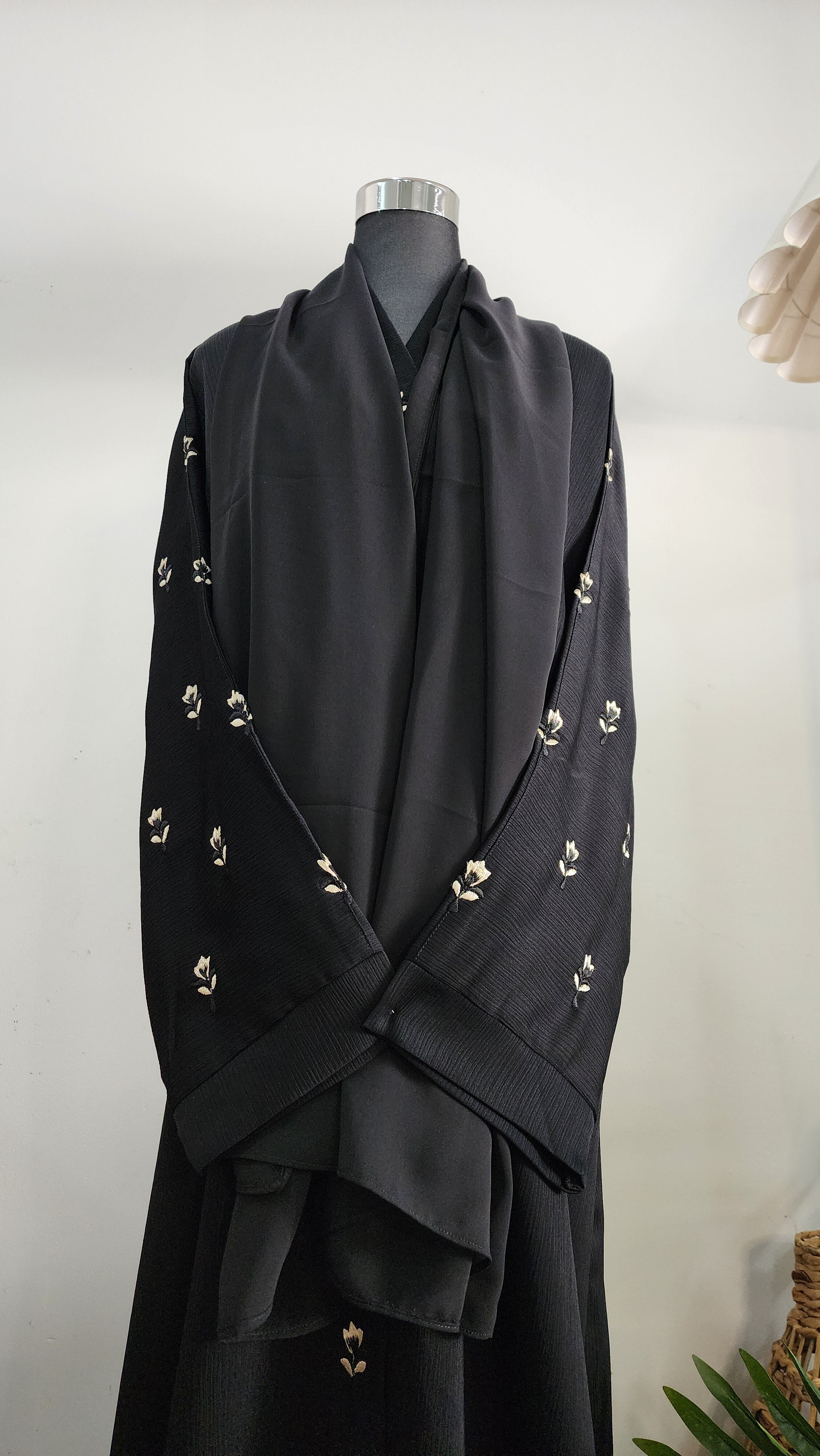 Elegant Black Abaya with Embroidery – Modest Formal Wear