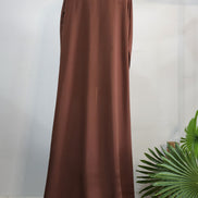 Elegant Brown Abaya with Beaded Sleeve Embroidery – Modest Luxury Dress