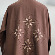 Brown Embroidered Abaya with Floral Detailing – Modest Elegant Wear