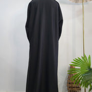 Elegant Black Abaya with Hand Beaded Embroidery and Tassel Detail – Modest Luxury Wear