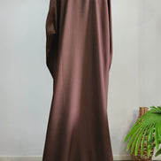 Brown Abaya with Beaded Detailing and Tassel Accents – Modern Modest Elegance