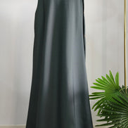 Olive Green Abaya with Embroidered Leaf Design – Elegant Modest Wear