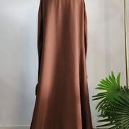 Brown Abaya with Embroidered Leaf Design – Elegant Modest Wear