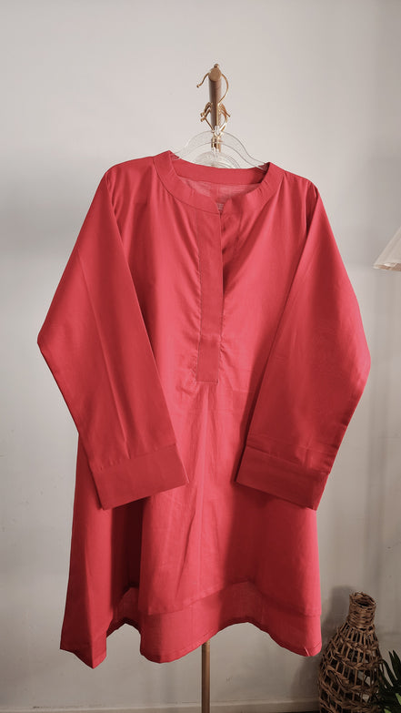 Crimson Cotton Co ord Set – Minimalist Comfort in Classic Red