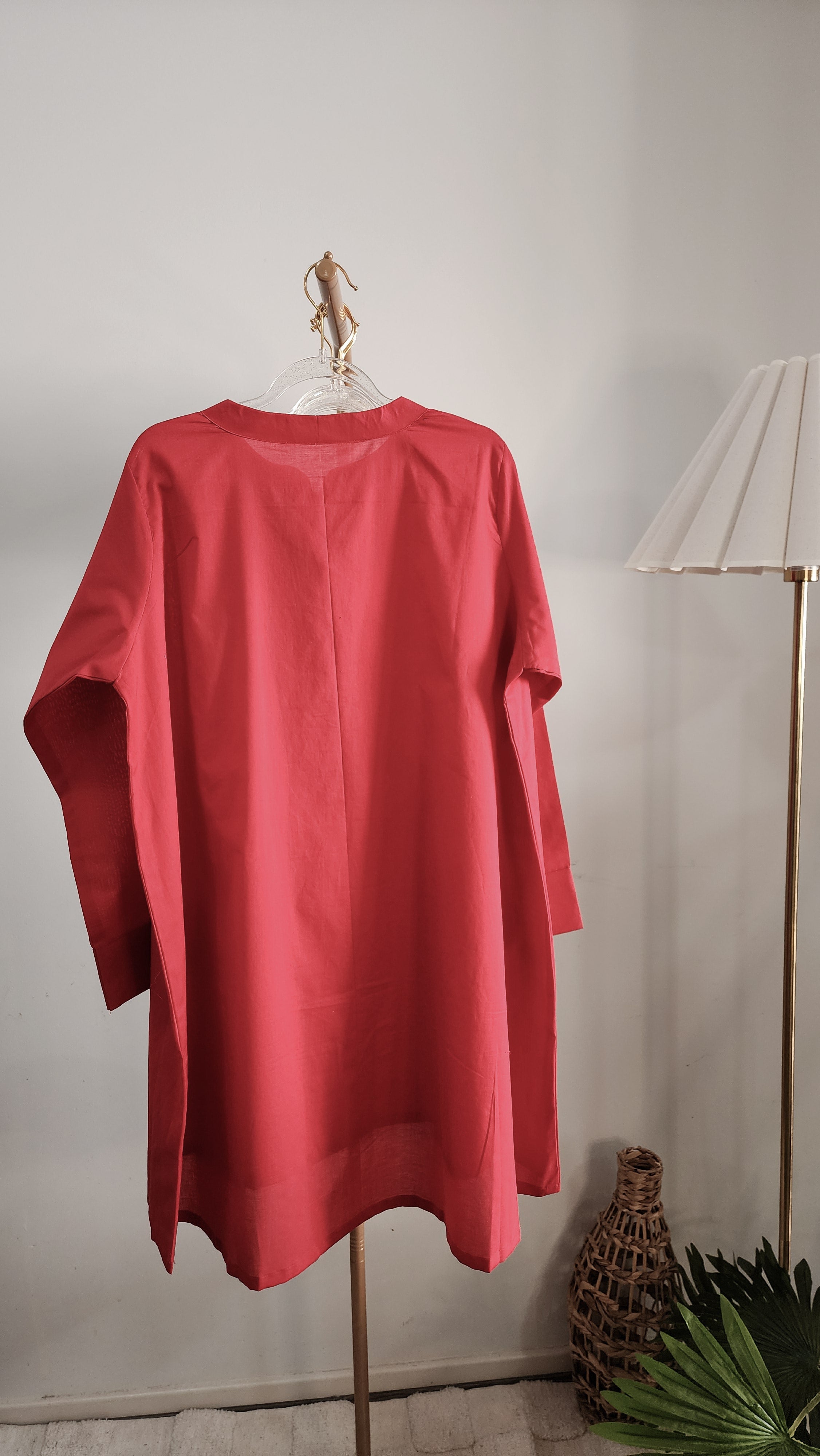 Crimson Cotton Co ord Set – Minimalist Comfort in Classic Red