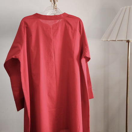 Crimson Cotton Co ord Set – Minimalist Comfort in Classic Red
