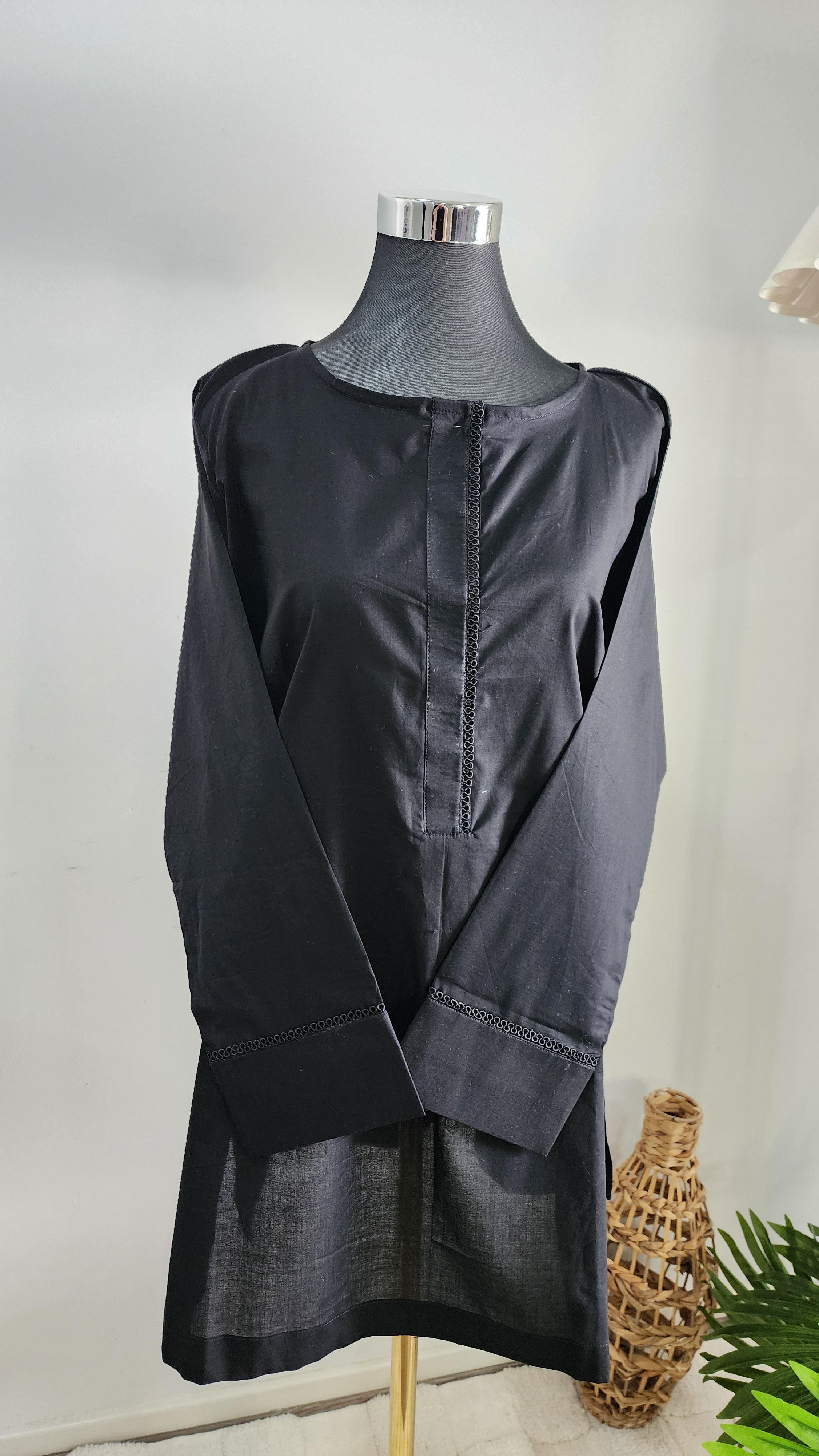 Black Cotton Co ord Set(shirt and trousers) – Minimalist Comfort