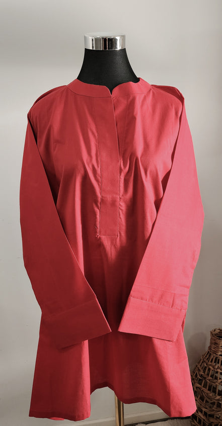 Crimson Cotton Co ord Set – Minimalist Comfort in Classic Red