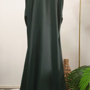 Emerald Green Bow-Tie Abaya – Elegant Satin Finish