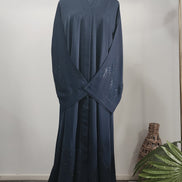 Navy Blue diamante Abaya – Luxury Abaya with Subtle Shimmer Detailing