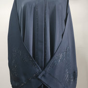 Navy Blue diamante Abaya – Luxury Abaya with Subtle Shimmer Detailing