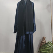 Navy Blue diamante Abaya – Luxury Abaya with Subtle Shimmer Detailing