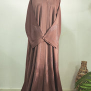 Tea pink diamante Abaya – Luxury Abaya with Subtle Shimmer Detailing