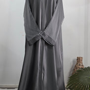 Grey Satin Abaya