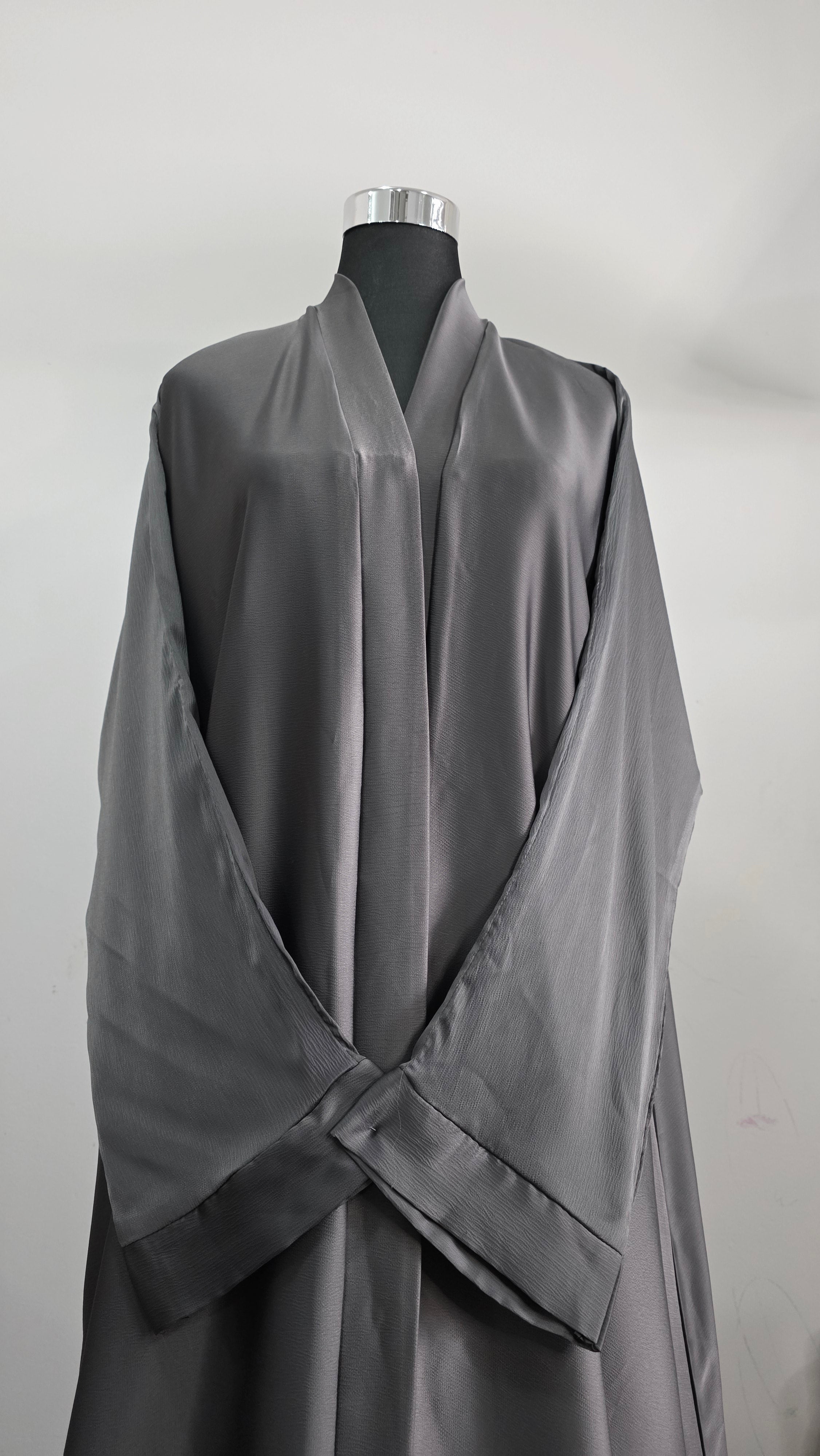 Grey Satin Abaya