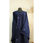 Navy Blue Embroidered Abaya