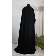 Black Abaya with Hand-Beaded Sleeve Panels | Premium Nidha Fabric