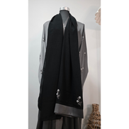 Grey Embroidered Modest Abaya with Matching Scarf