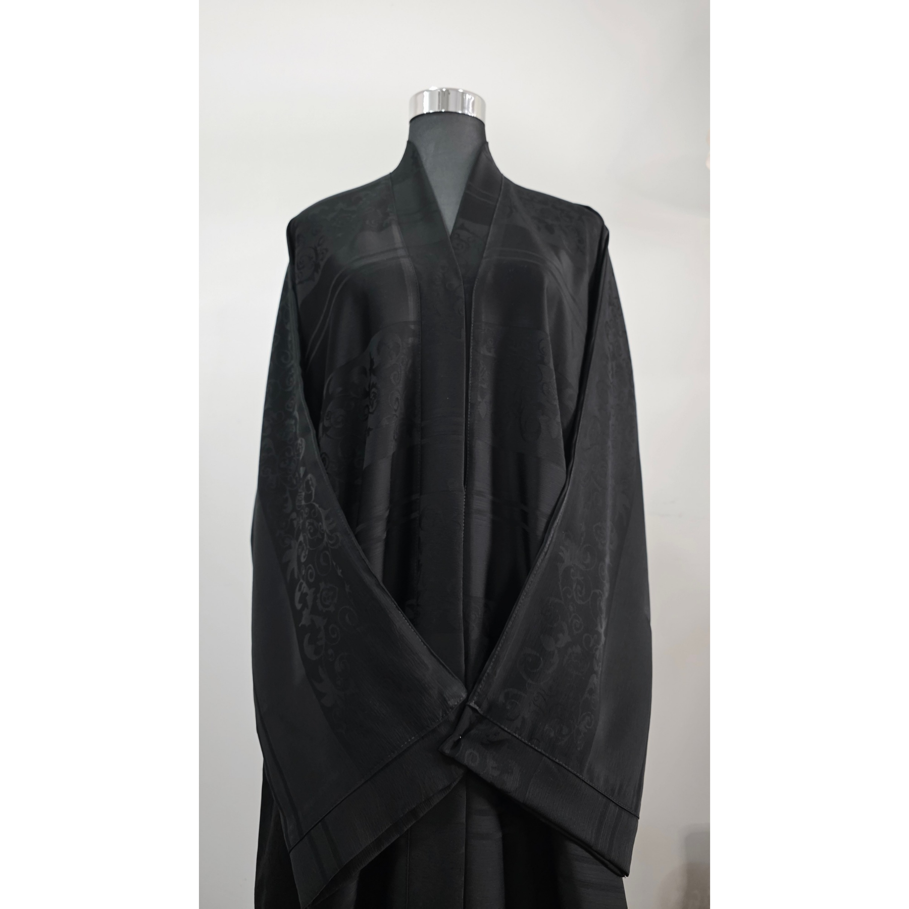 Black Self Printed Abaya