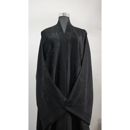 Black Self Printed Abaya