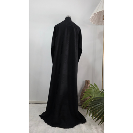 Black Self Printed Abaya