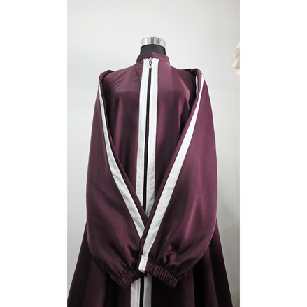 Mauve Zip-Front Abaya Dress