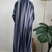 Navy Striped Lightweight Abaya | Wrinkle-Resistant for all seasons