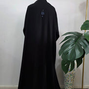 Black Abaya with Hand Beaded Sleeve Detail and Matching Hijab