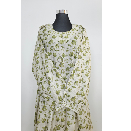 Light Green Lawn Printed Modest Maxi Dress