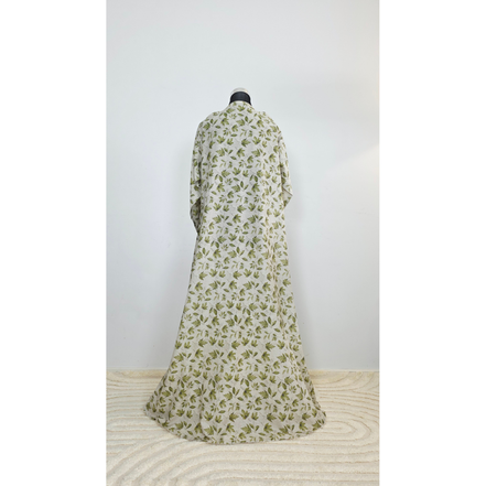 Light Green Lawn Printed Modest Maxi Dress