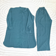 Emrald Green Flowy Linen Modest Shirt and Trouser Co-ord Set