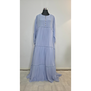 Light Blue Chiffon Tiered Modest Maxi Dress