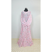 Pink Lawn  Printed Modest Maxi Dress