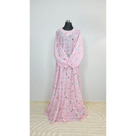 Pink Lawn  Printed Modest Maxi Dress