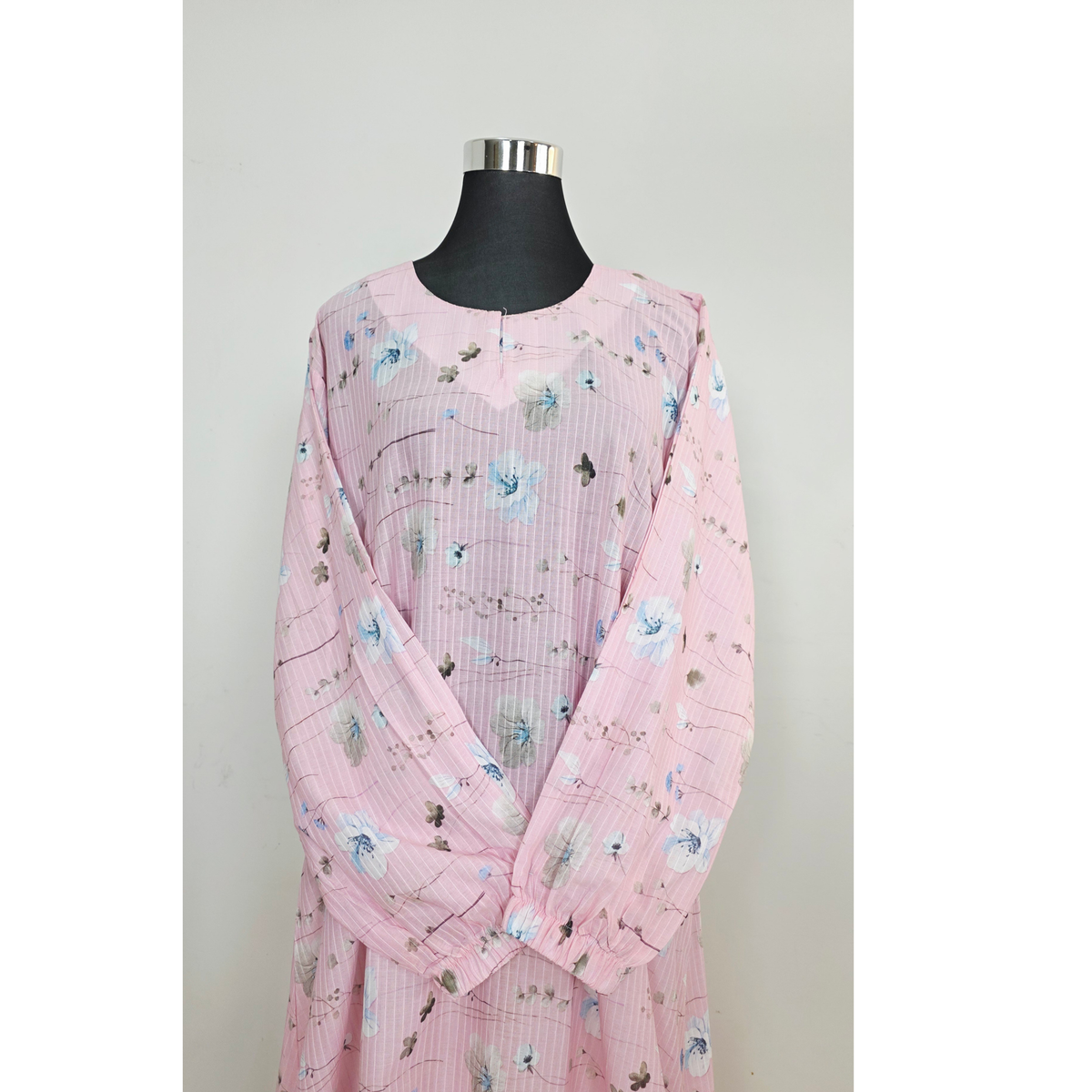 Pink Lawn  Printed Modest Maxi Dress