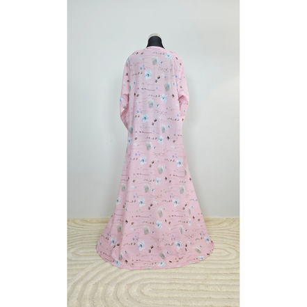 Pink Lawn  Printed Modest Maxi Dress