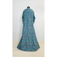 Teal Printed Lawn Modest Maxi Dress